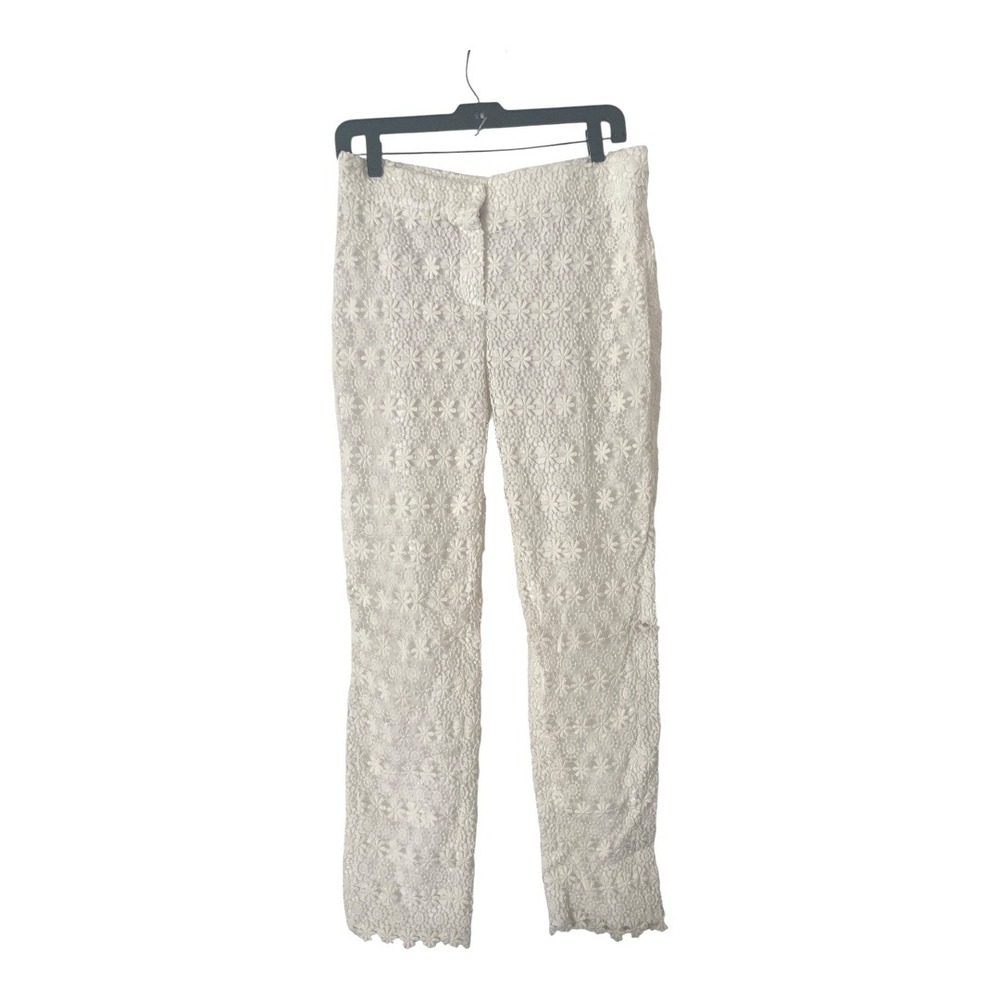 Elie Tahari White‎ Daisy Lace Slim Leg Dress Pants 6